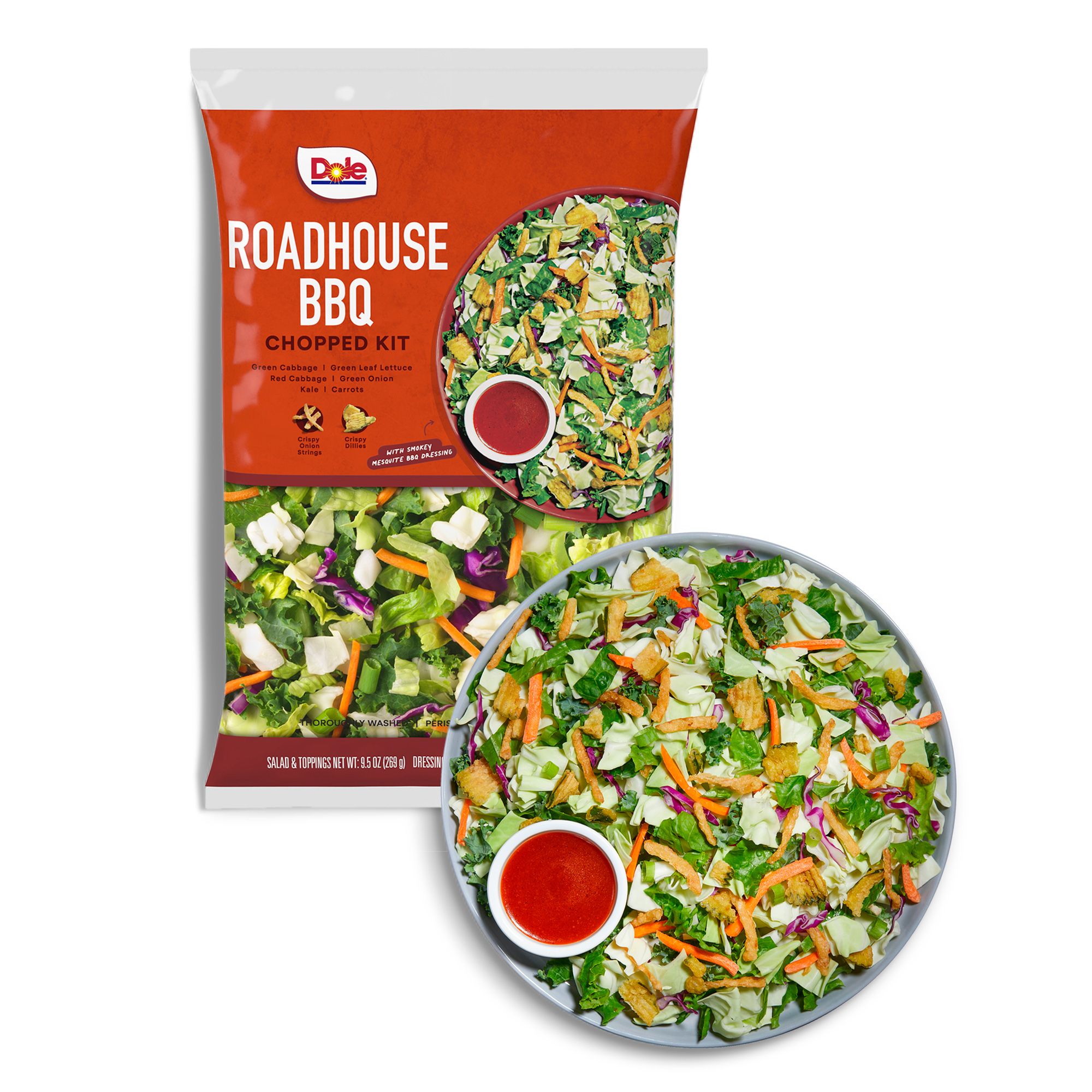 Dole Roadhouse BBQ Chopped Salad Kit, 11.88 oz, Fresh thumbnail 2
