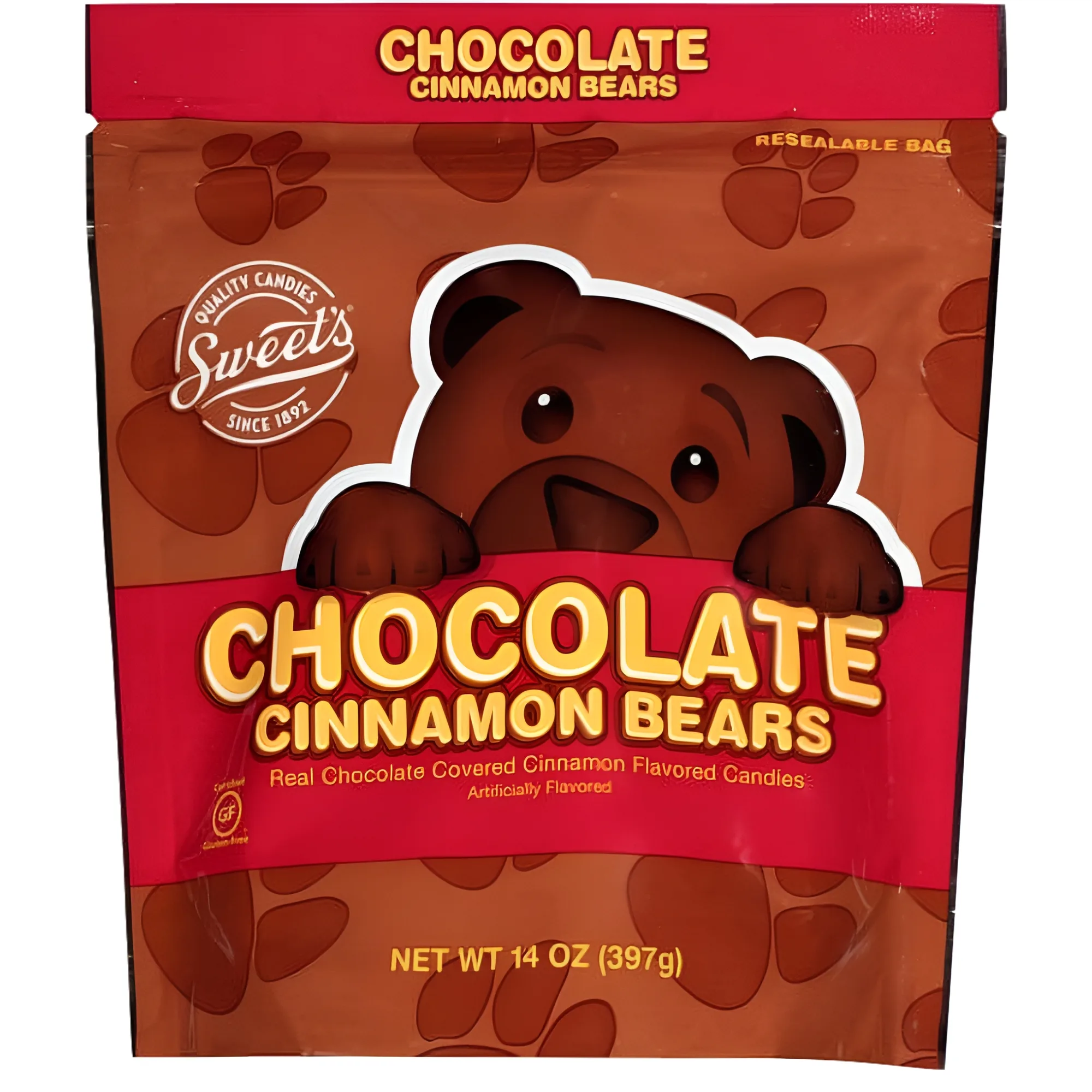 Sweet's Chocolate Cinnamon Bears Candies, 14 Oz.