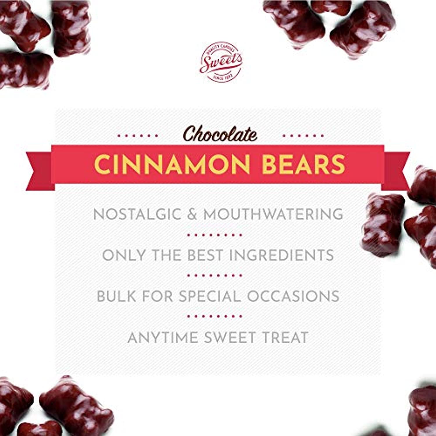 Sweet's Chocolate Cinnamon Bears Candies, 14 Oz. thumbnail 2