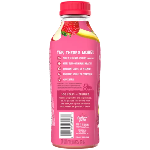 Bolthouse Farms Fruit Juice Smoothie, Strawberry Banana, 15.2 fl. oz. Bottle thumbnail 4