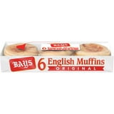Bays Original English Muffins, 6 count, Plain Pre-sliced English Muffins, 12 oz Tray