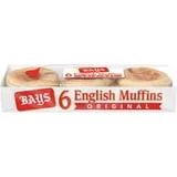 Bays Original English Muffins, 6 count, Plain Pre-sliced English Muffins, 12 oz Tray