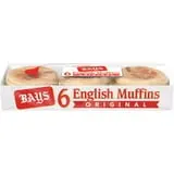 Bays Original English Muffins, 6 count, Plain Pre-sliced English Muffins, 12 oz Tray