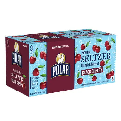 Polar Zero Calorie Black Cherry Sparkling Seltzer Water, 12 fl oz, 8 Pack Cans thumbnail 4