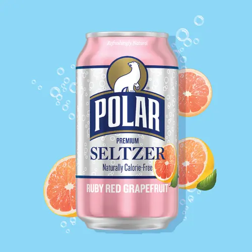 Polar Zero Calorie Ruby Red Grapefruit Sparkling Seltzer Water, 12 fl oz, 8 Pack Cans thumbnail 2