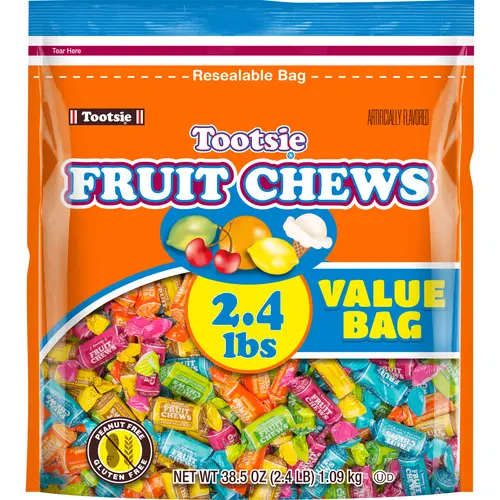 Tootsie Fruit Chews, Assorted Fruit Flavored Gluten Free Candy, 38.5 oz