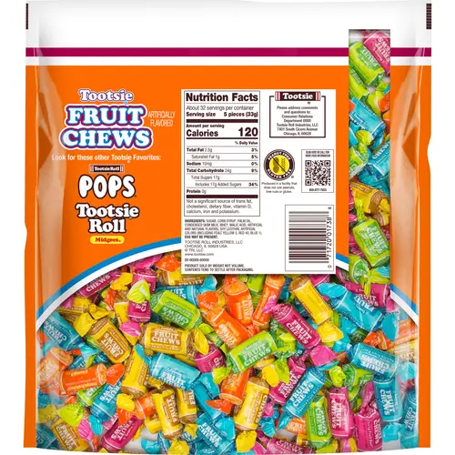 Tootsie Fruit Chews, Assorted Fruit Flavored Gluten Free Candy, 38.5 oz thumbnail 2