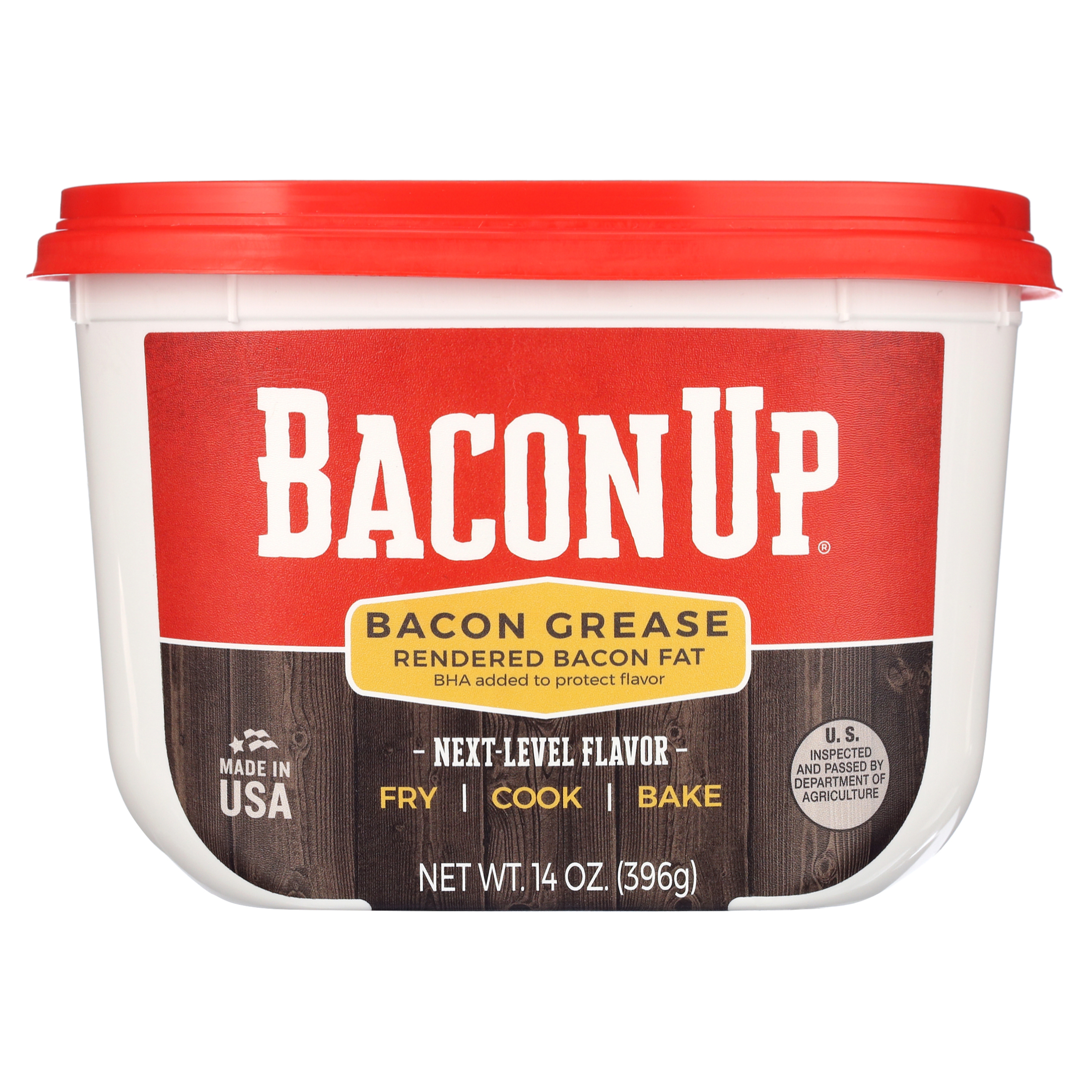 Bacon Up Bacon Grease 14 oz Tub, Fry, Cook, Bake, Griddle & Cast Iron Seasoning, Rendered Animal Fat
