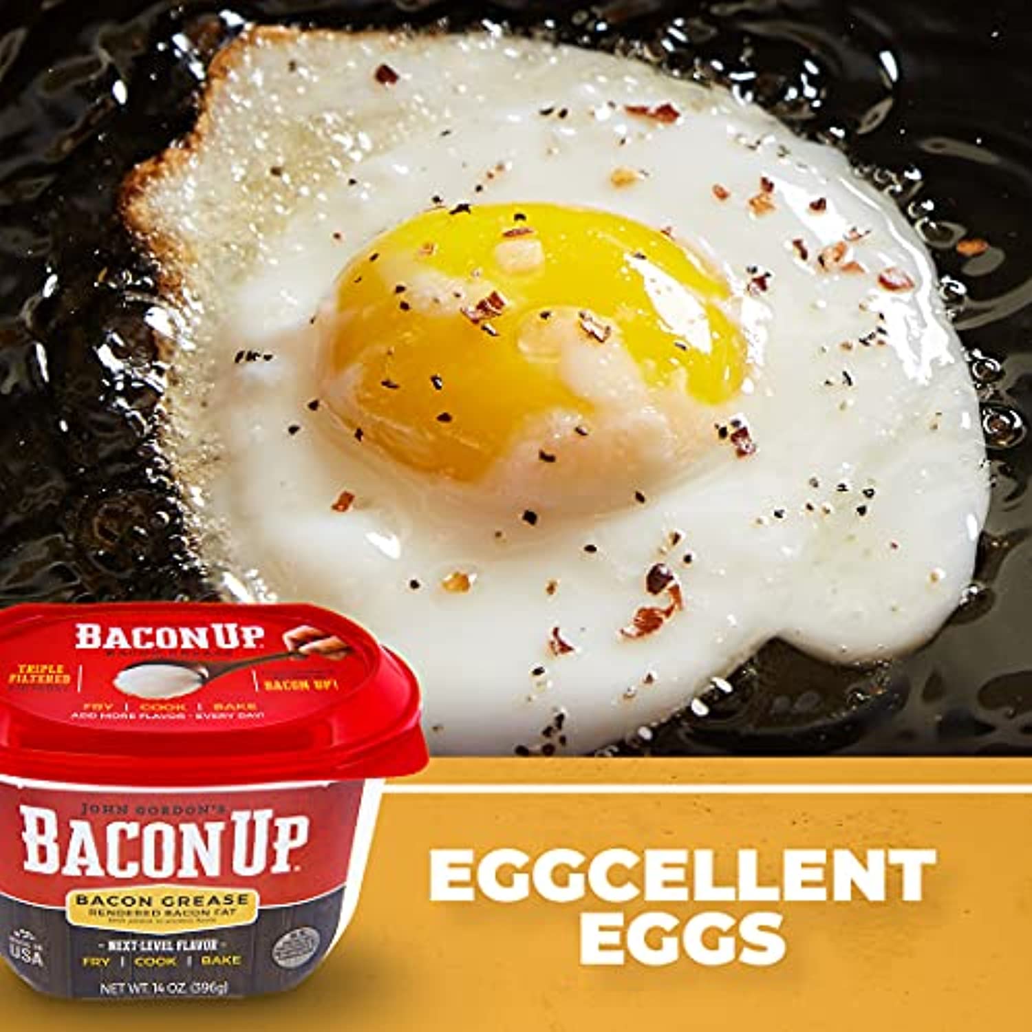 Bacon Up Bacon Grease 14 oz Tub, Fry, Cook, Bake, Griddle & Cast Iron Seasoning, Rendered Animal Fat thumbnail 3