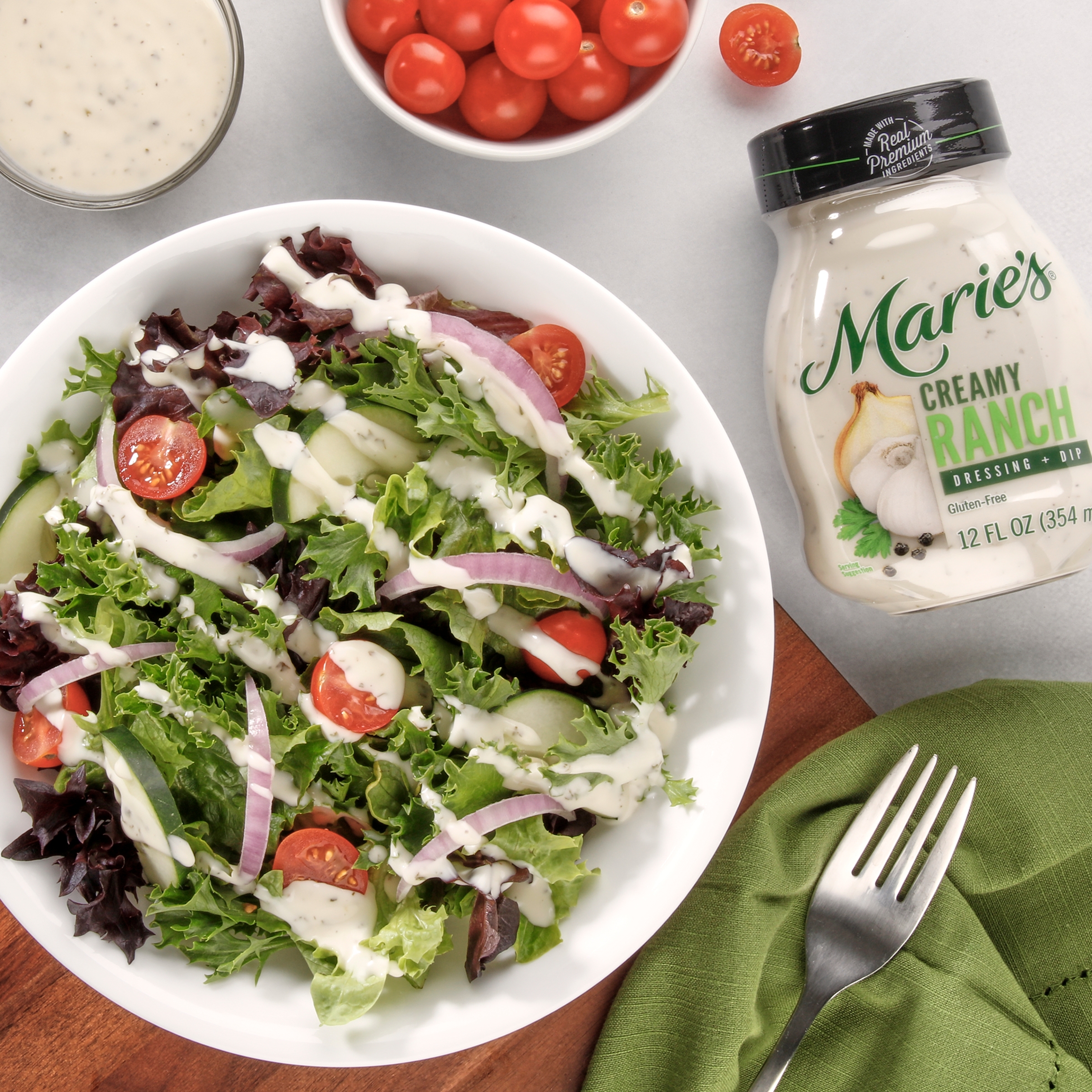 Marie's Creamy Ranch Refrigerated Salad Dressing & Dip, 12 Fluid oz Jar thumbnail 2