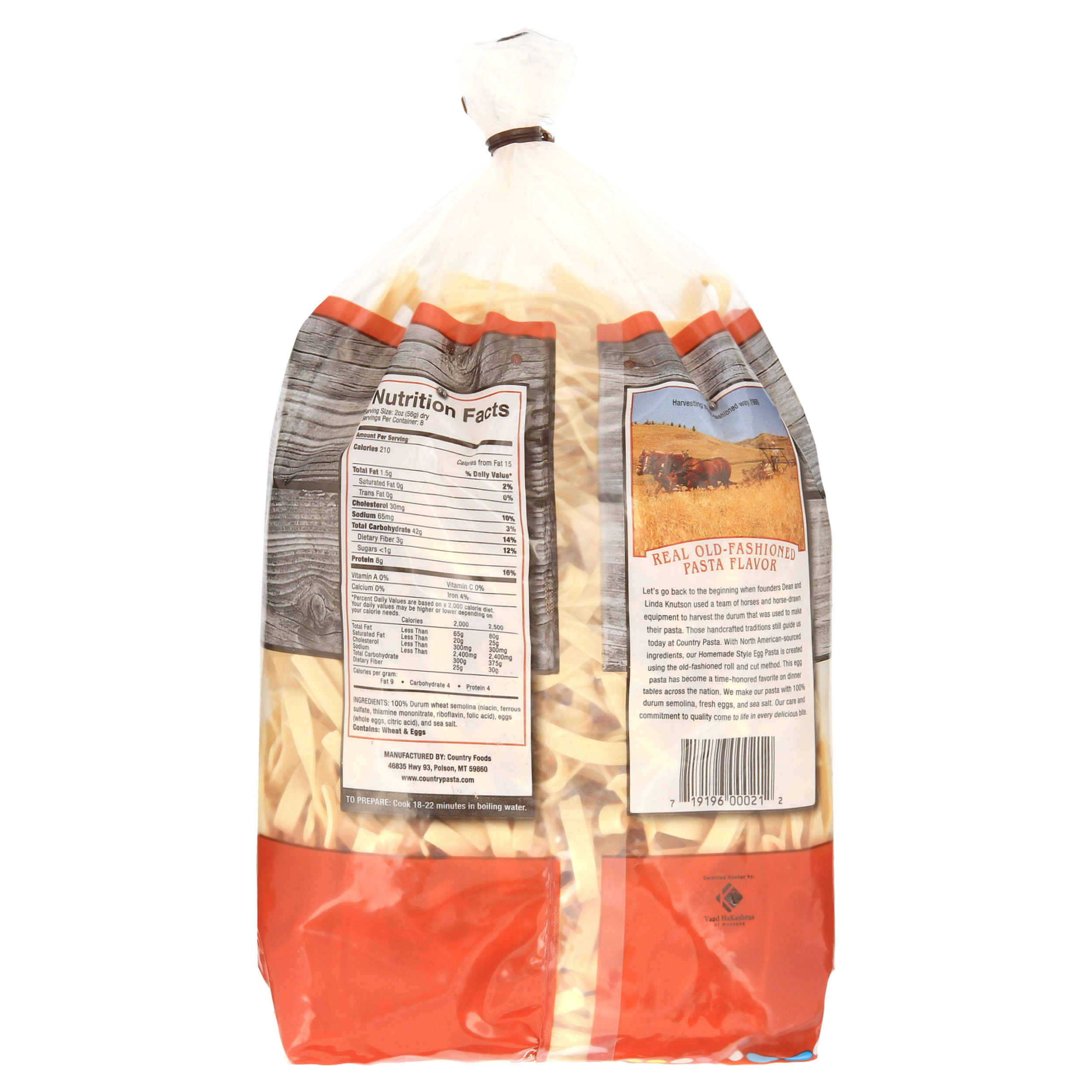 Country Pasta Homemade Style Egg Pasta, 16 oz thumbnail 2