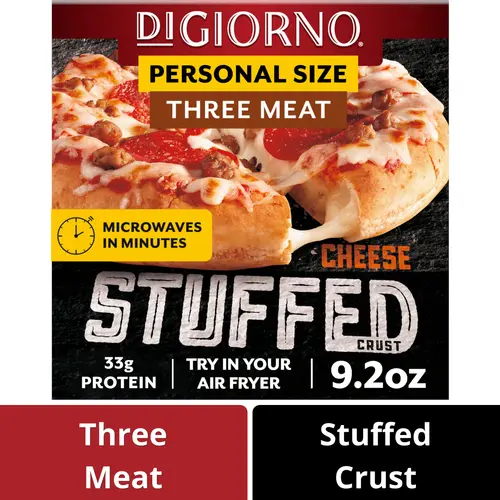 DiGiorno Stuffed Crust Mini Three Meat Personal Pizza with Cheese and Pepperoni, 9.2 oz (Frozen)