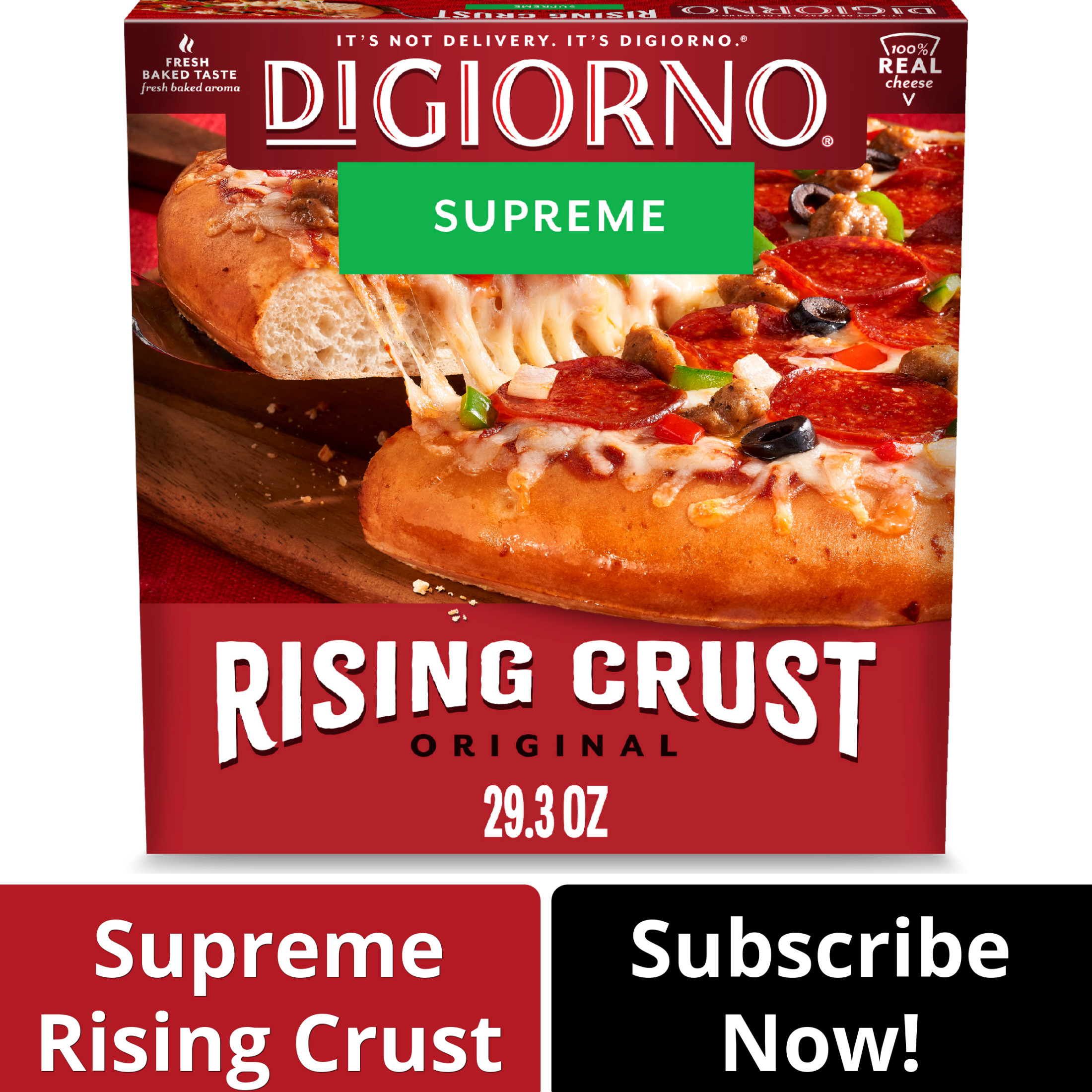 DiGiorno Rising Crust Supreme Meat Pizza with Cheese, Pepperoni, Beef, and Sausage, 29.3 oz (Frozen)