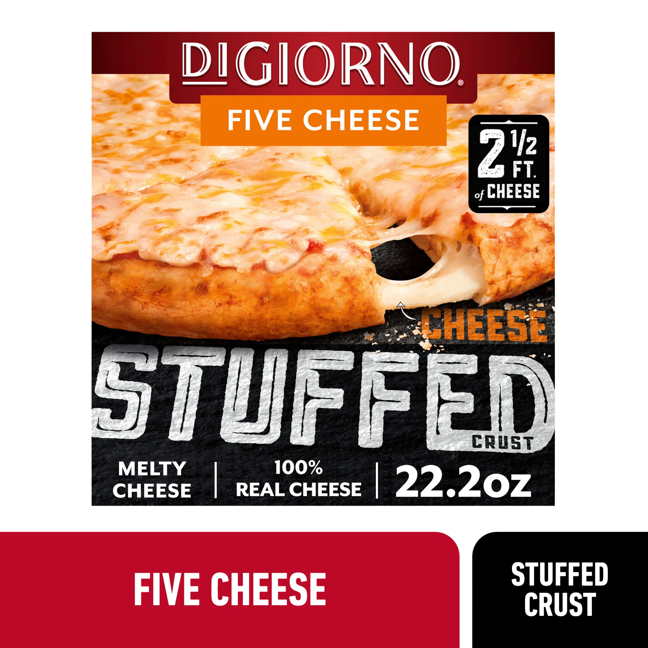 DiGiorno Stuffed Crust Five Cheese Pizza, 22.2 oz (Frozen)