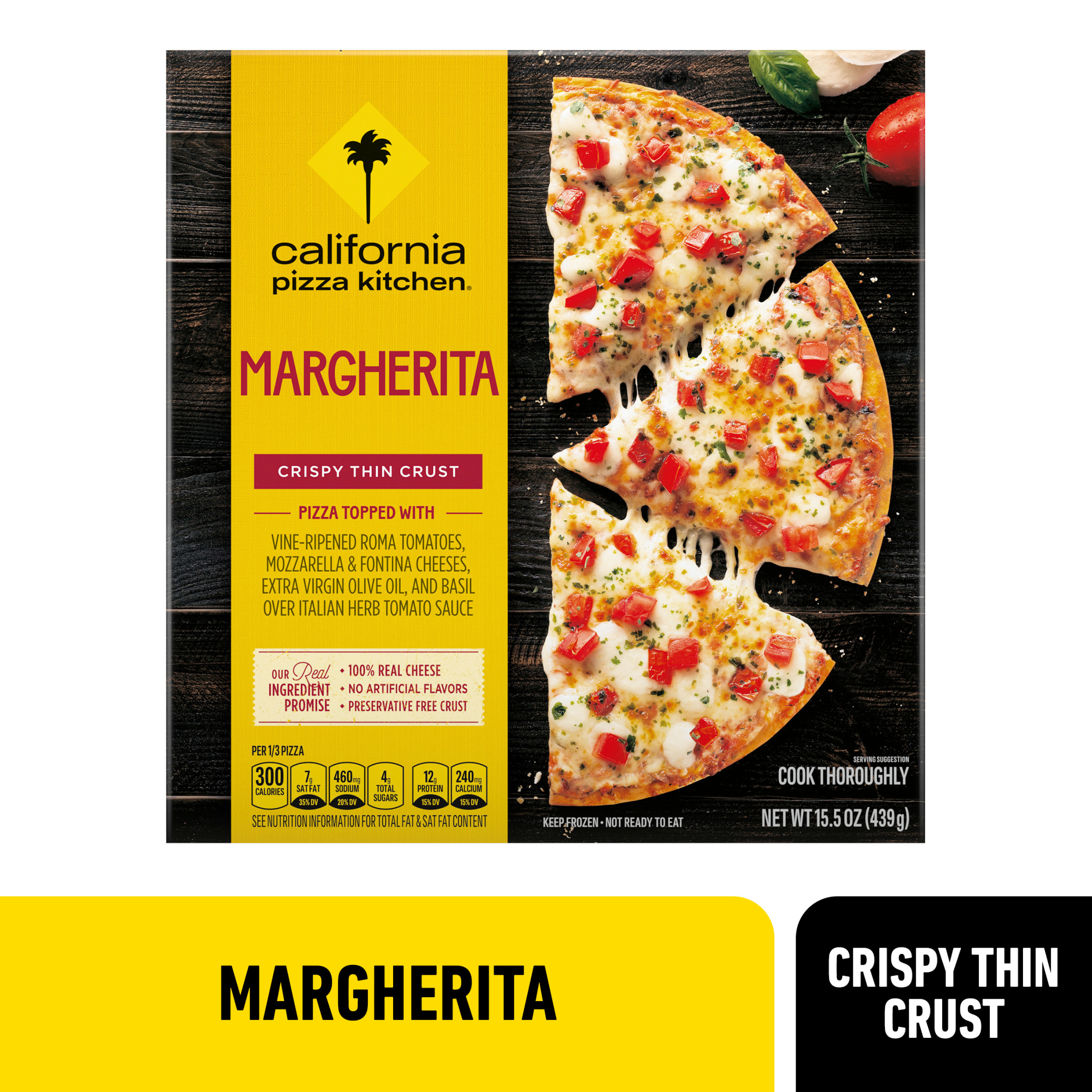 California Pizza Kitchen Margherita Thin Crust with Tomato-Basil Sauce, 15 oz (Frozen)