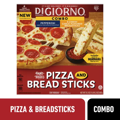 DiGiorno Pepperoni Pizza and Cheese Breadsticks Snacks Dinner Kit, 31.2 oz (Frozen)
