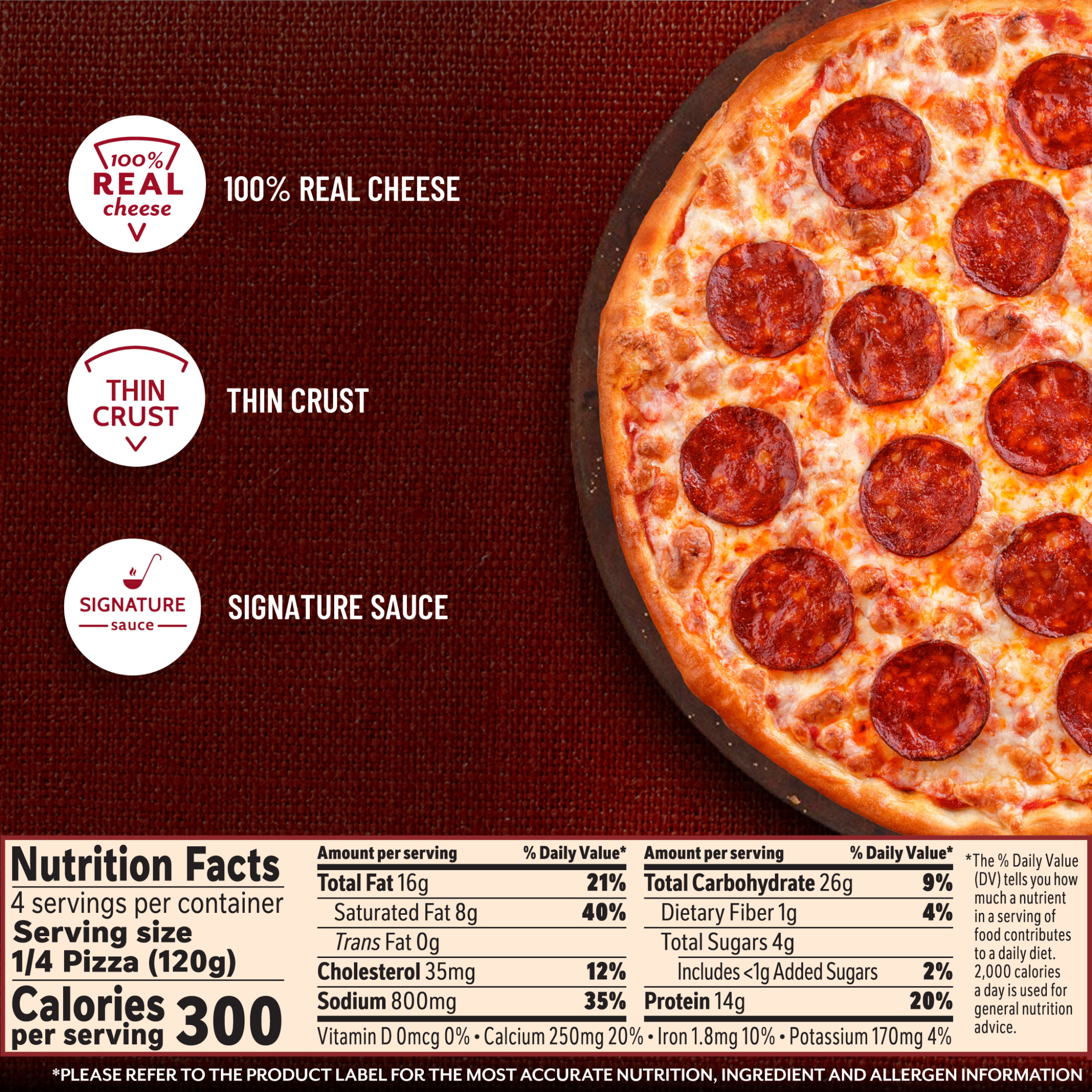 DiGiorno Thin Crust Cheese and Pepperoni Pizza, 16.9 oz (Frozen) thumbnail 4