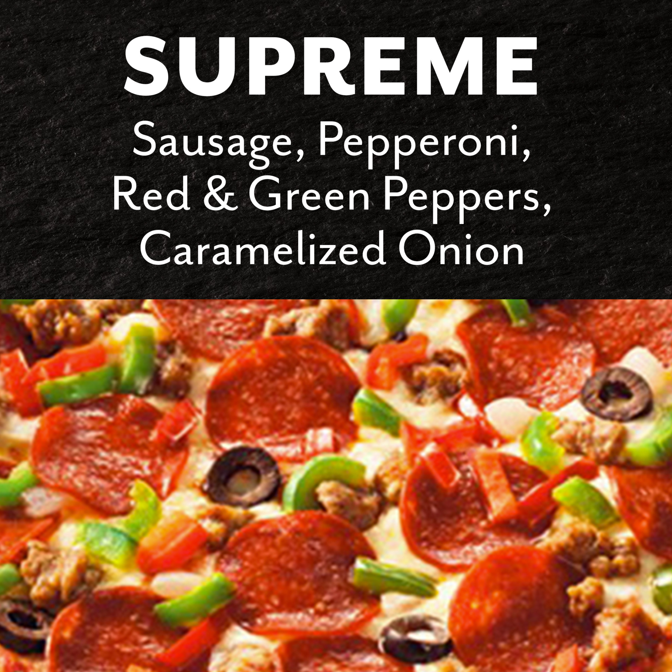 DiGiorno Stuffed Crust Cheese, Veggie, and Meat Supreme Pizza, 26.4 oz (Frozen) thumbnail 2