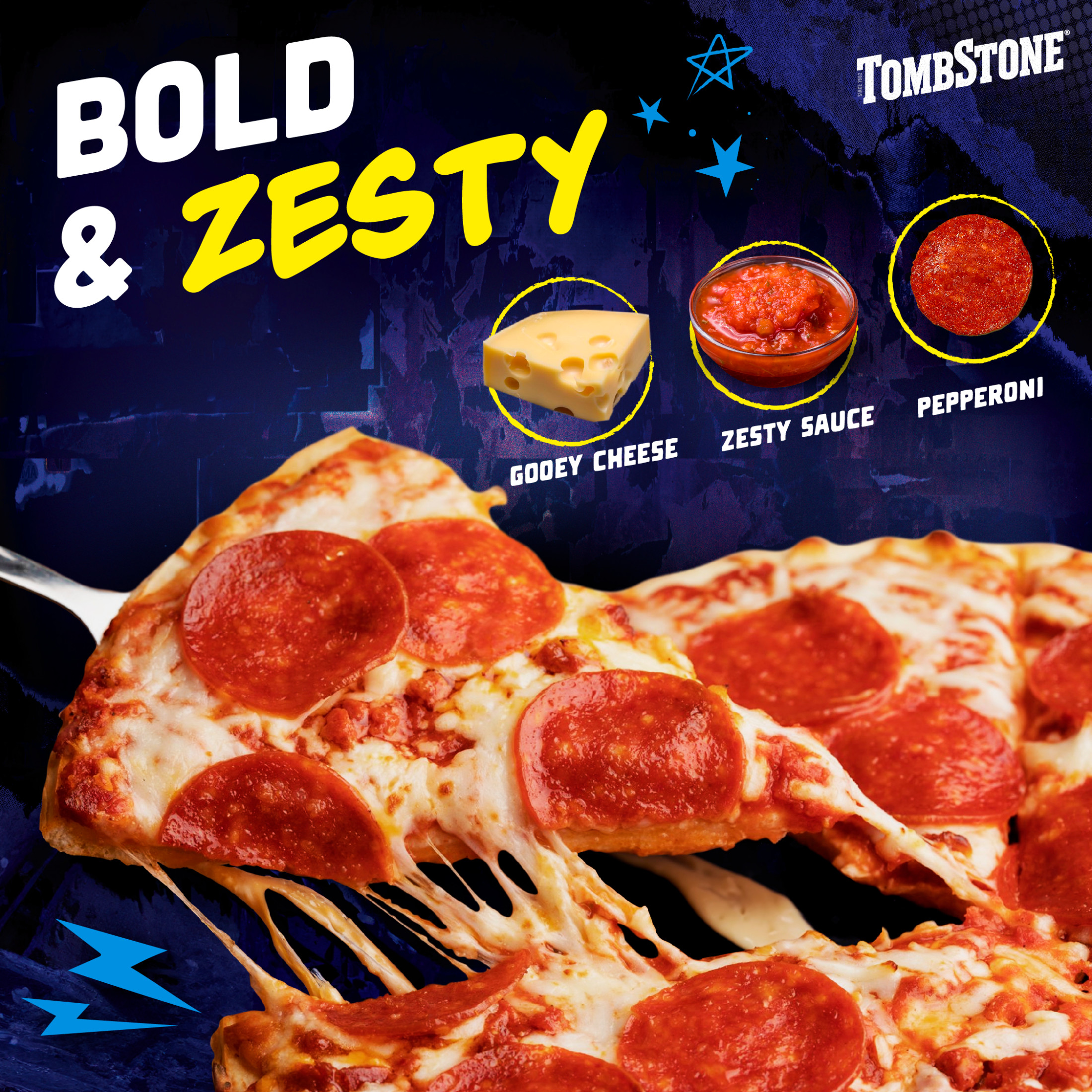 Tombstone Pepperoni, Original Thin Crust Pizza with Zesty Tomato Sauce, 19.3 oz (Frozen)â€‹ thumbnail 2