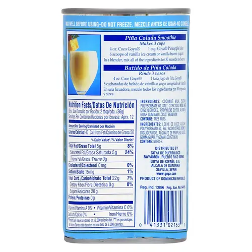 Goya Cream of Coconut - 15oz Can thumbnail 3