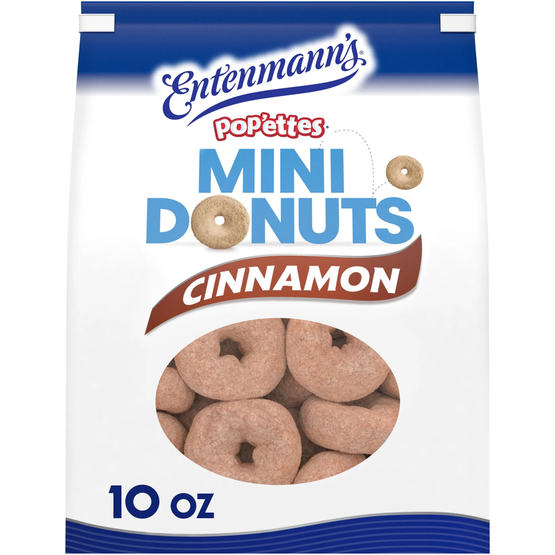 Entenmann's Pop'ettes Cinnamon Donuts, 10 oz, Mini Donuts, Bag