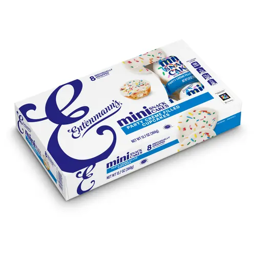 Entenmann's Party Creme Filled Cupcakes, 8 packs, Sugar Cupcakes, 12.7 oz Box thumbnail 3