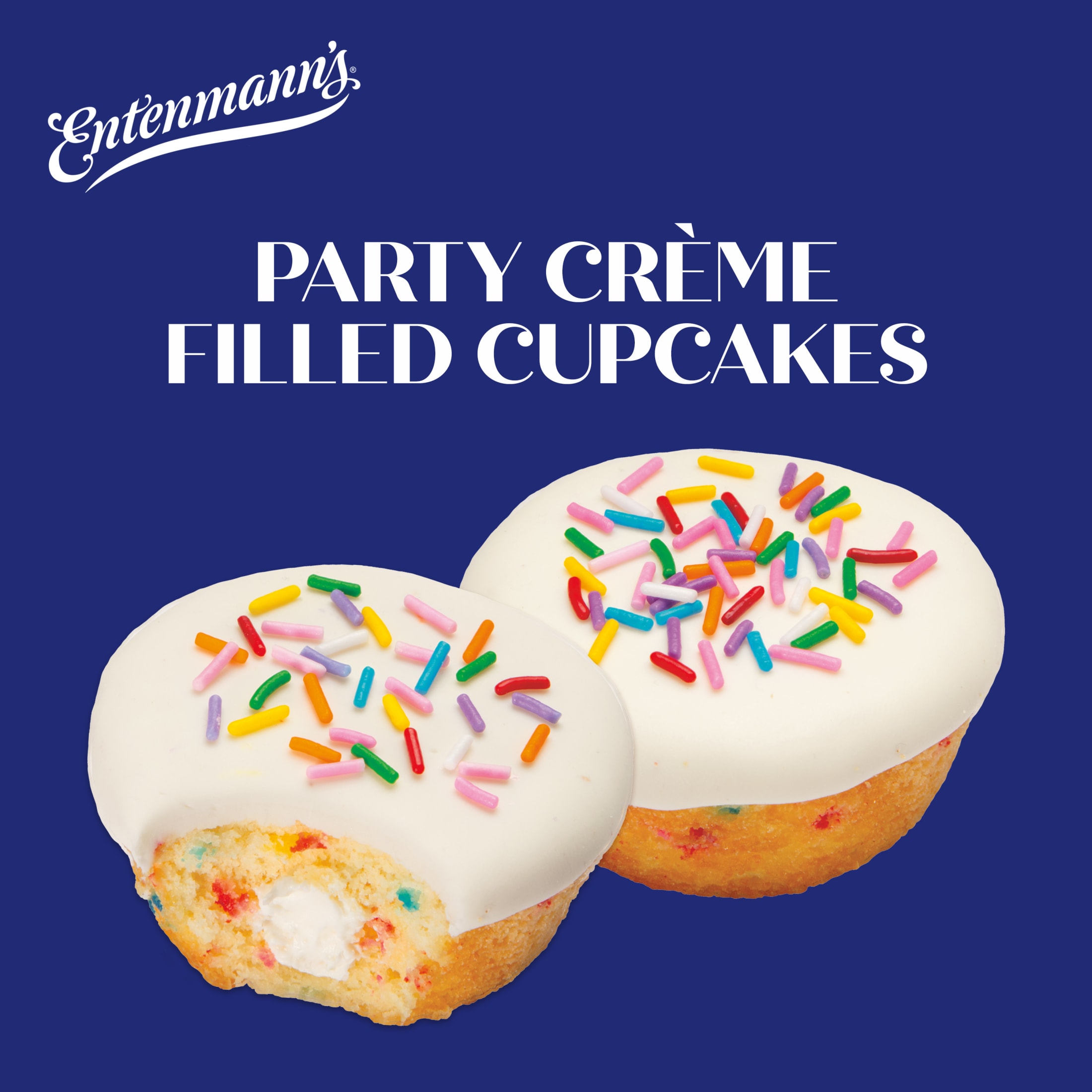 Entenmann's Party Creme Filled Cupcakes, 8 packs, Sugar Cupcakes, 12.7 oz Box thumbnail 4