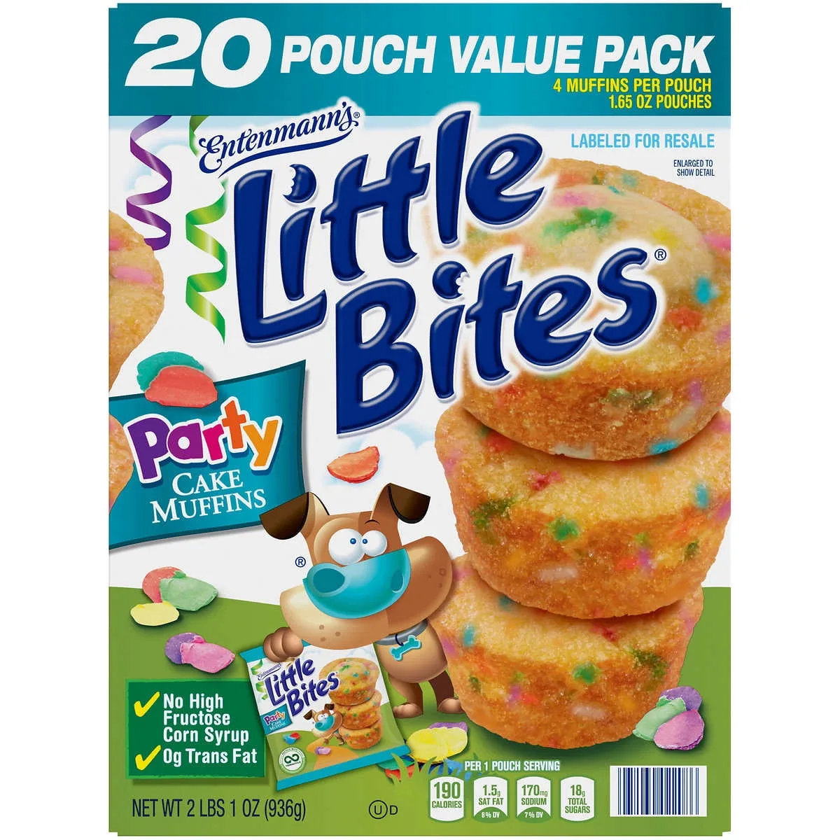 Entenmann s Little Bites Party Cake Muffins 1.65 Ounce (Pack of 20)