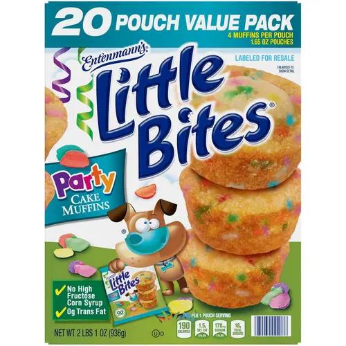 Entenmann s Little Bites Party Cake Muffins 1.65 Ounce (Pack of 20)
