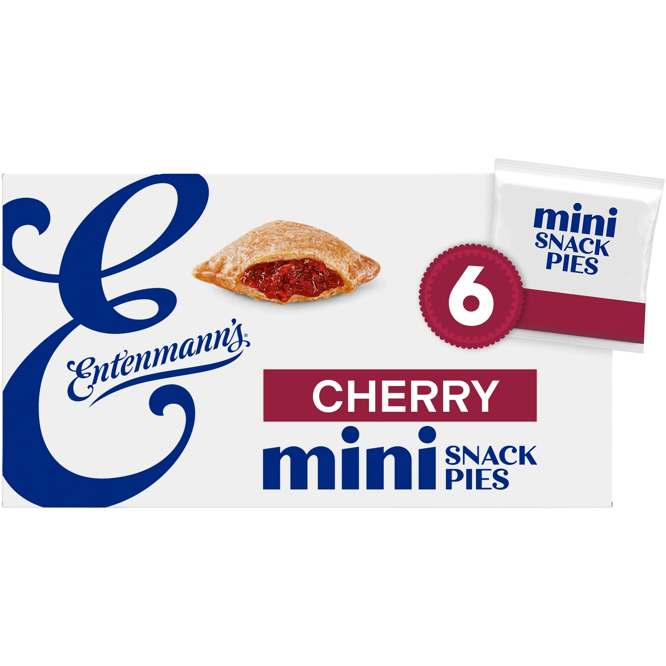 Entenmann's Cherry Snack Pies, 6 packs, Mini Pies, 12 oz Box