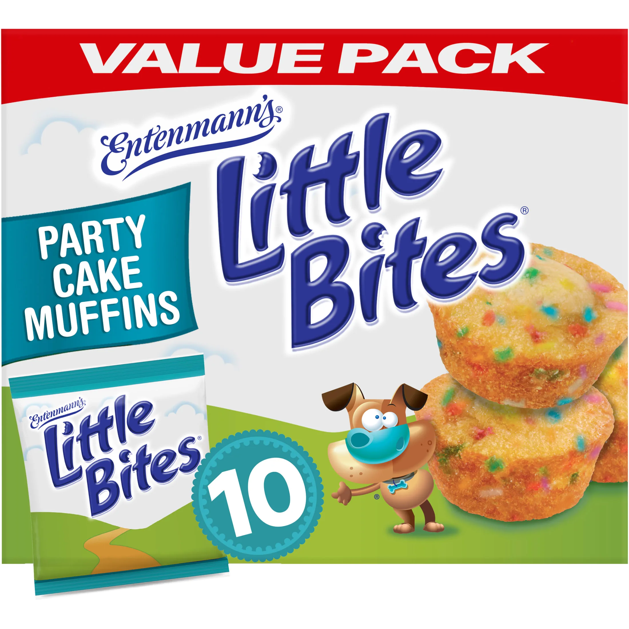 Little Bites Party Cake Muffins, 10 packs, Cake and Sprinkles Mini Muffins, 16.5 oz Multipack