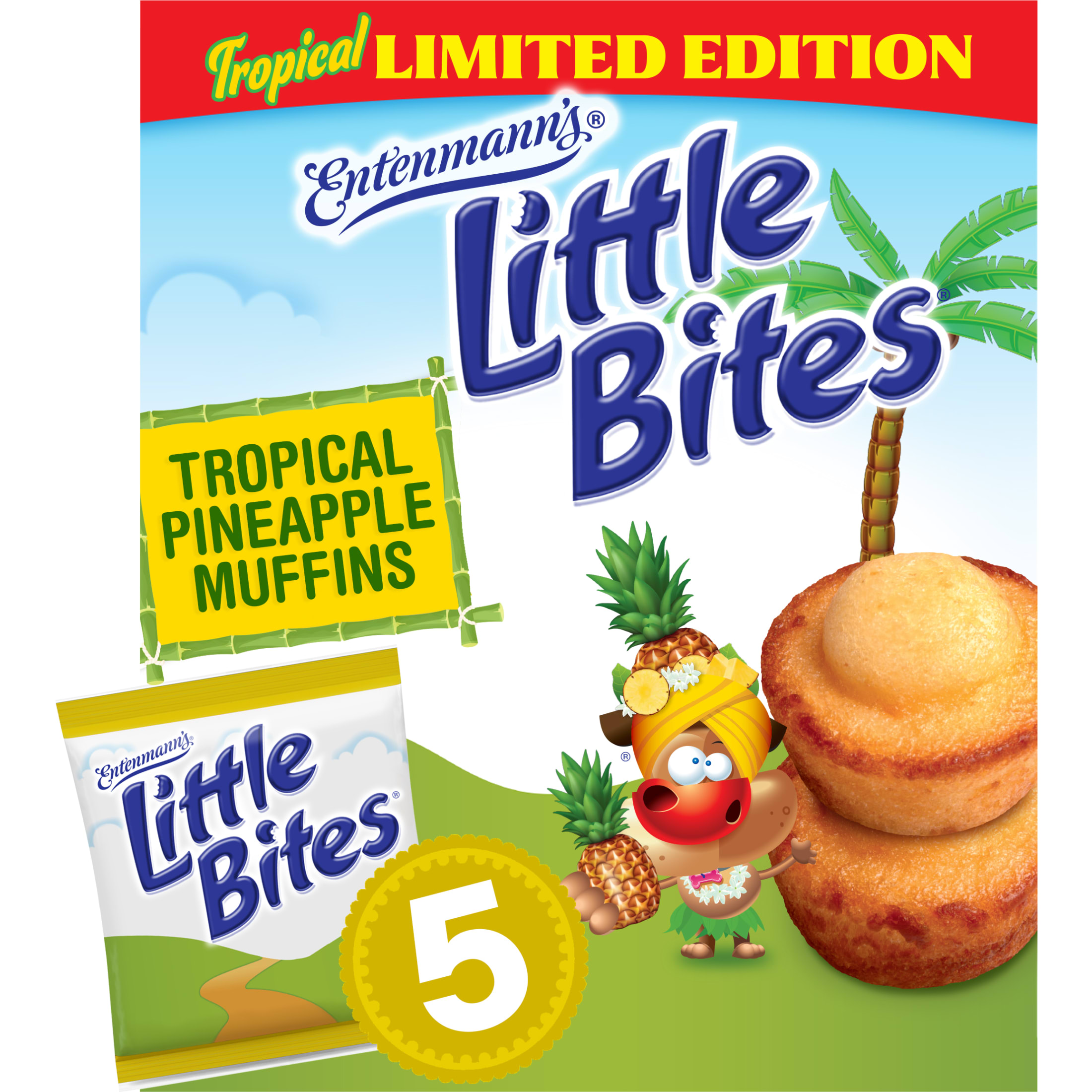Little Bites Tropical Pineapple Muffins, 5 packs, Pineapple Mini Muffins, 8.25 oz Multipack