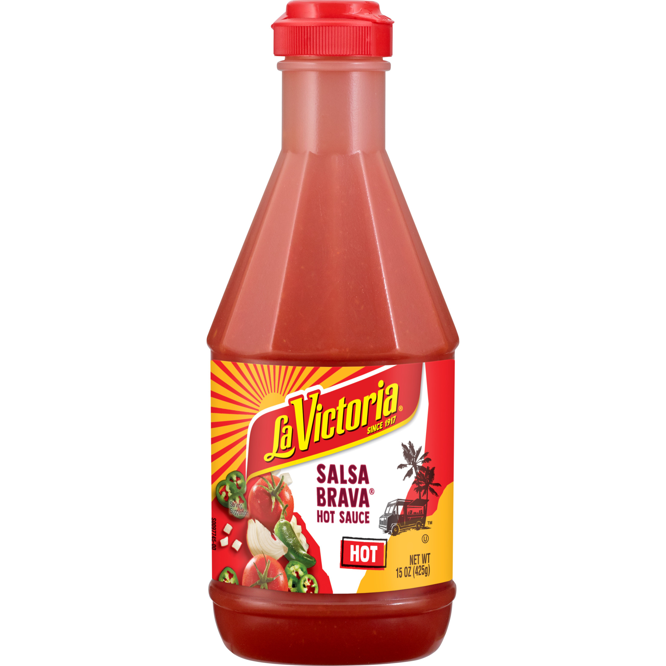 LA VICTORIA SALSA BRAVA Hot Sauce, Shelf Stable, 15 oz Plastic Squeeze Bottle