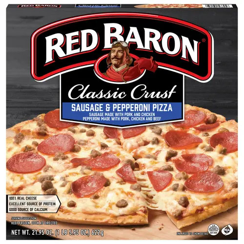 Red Baron Sausage and Pepperoni Classic Crust Frozen Pizza, 21.95 oz thumbnail 2