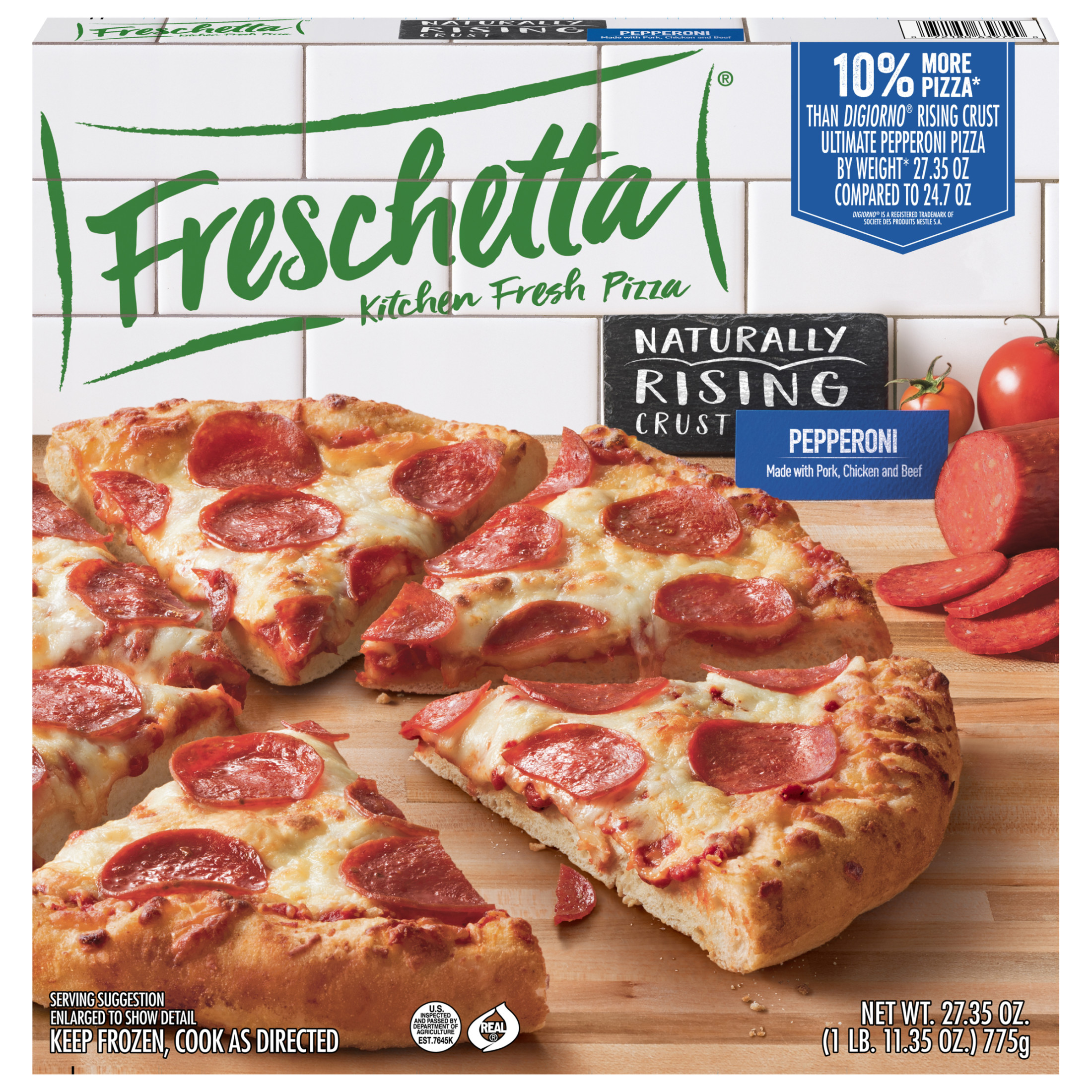 Freschetta Pepperoni Naturally Rising Crust Frozen Pizza, 27.34 oz
