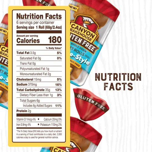 Canyon Bakehouse Brioche-Style Sweet Rolls, Gluten Free Brioche Dinner Rolls, Fresh, 6 Count thumbnail 4