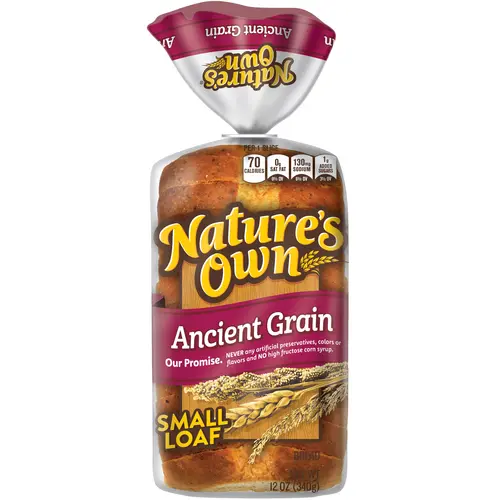 Nature's Own Ancient Grain, Small Loaf Size, Sliced Bread, 12 oz Loaf