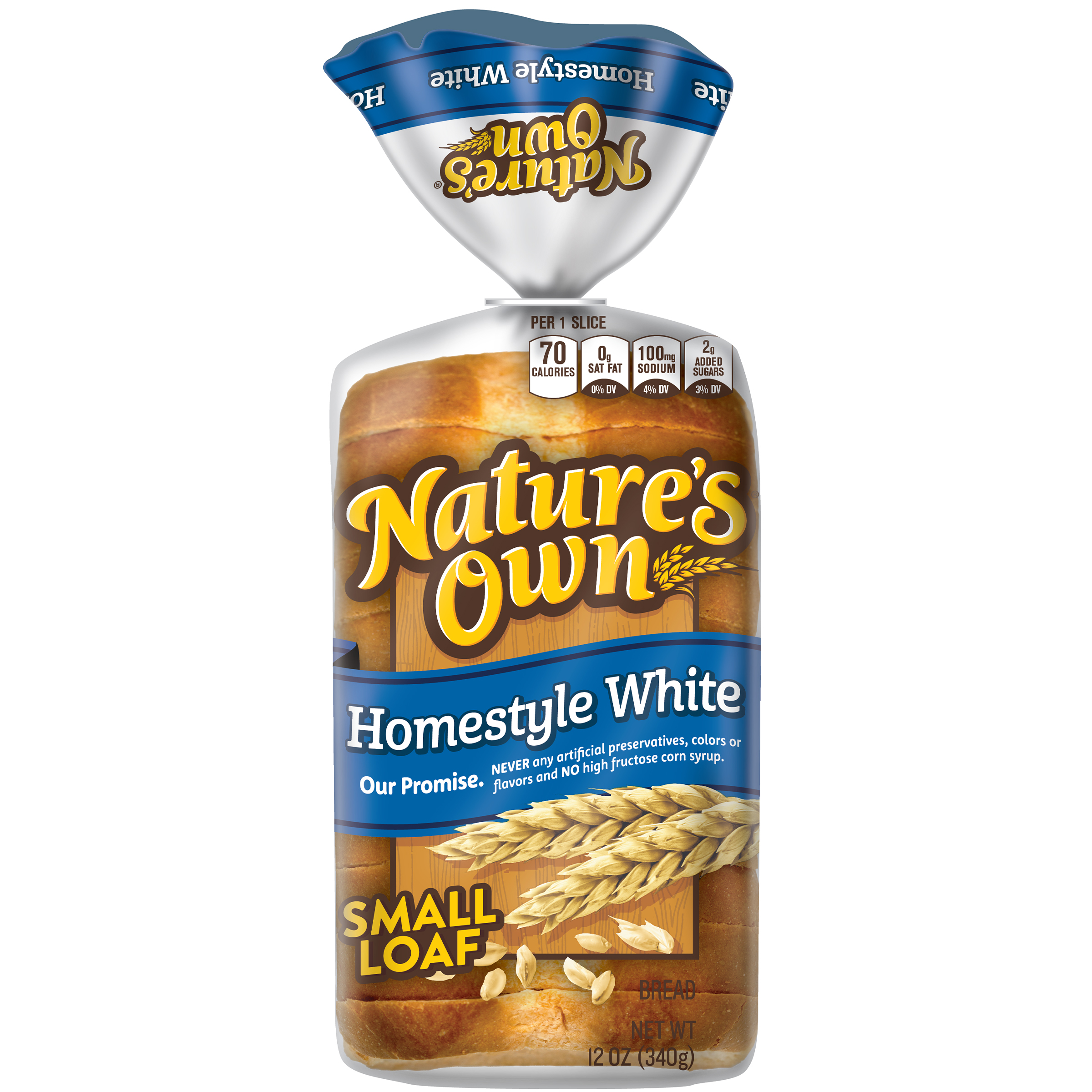 Nature's Own Homestyle White, Small Loaf Size, Sliced Homestyle White Bread, 12 oz Loaf