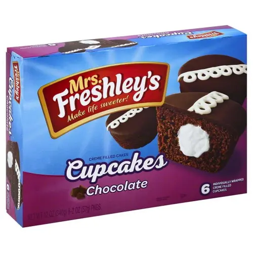 Mrs. Freshley'sÂ®, Chocolate, Creme Filled Cupcakes, 12 oz. 6-2 oz.