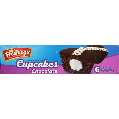 Mrs. Freshley'sÂ®, Chocolate, Creme Filled Cupcakes, 12 oz. 6-2 oz. thumbnail 4