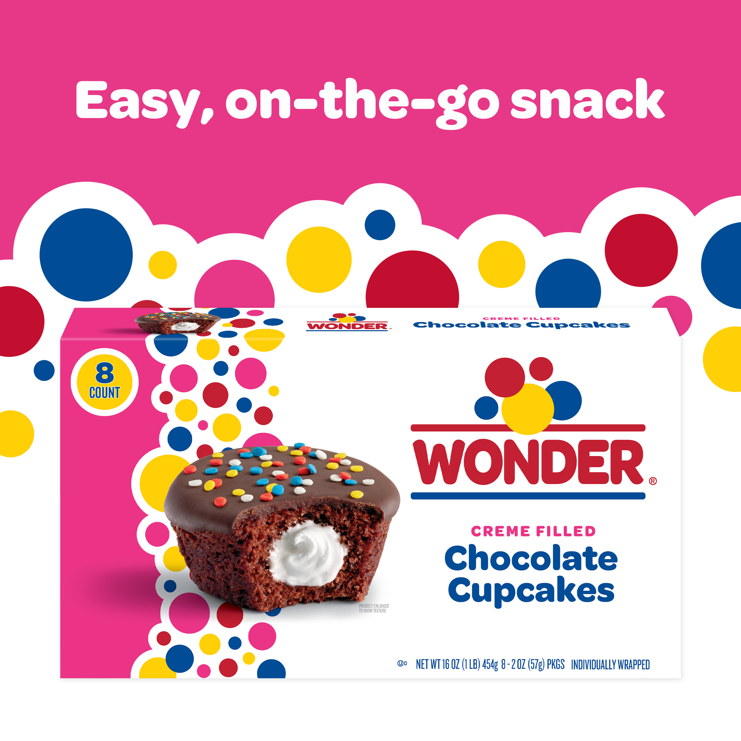 Wonder CrÃ¨me Filled Chocolate Cupcakes, Individually Wrapped Cupcakes, 8 Count thumbnail 4