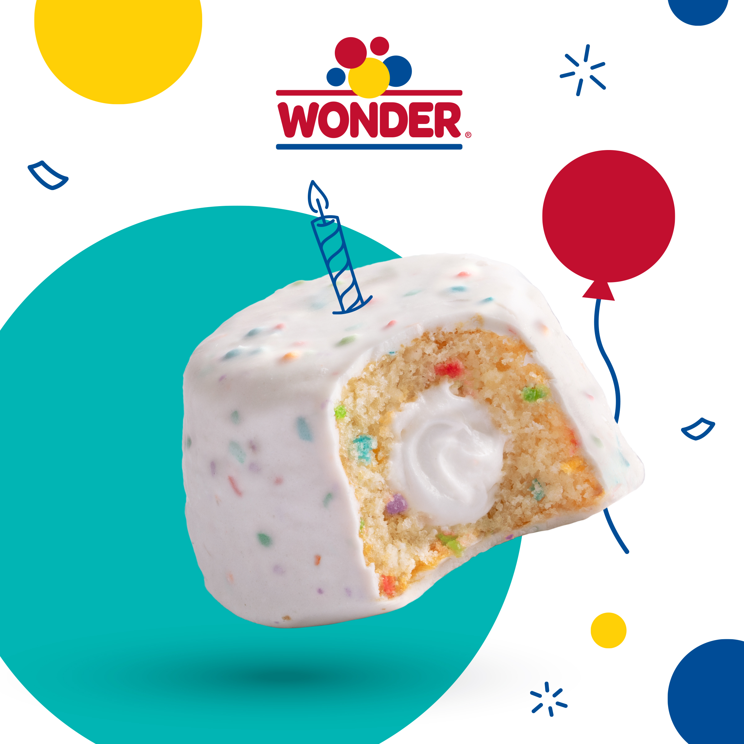 Wonder CrÃ¨me Filled Confetti Cakes, Birthday Cake Inspired Snack Cakes, 10.5 oz, 6 Count thumbnail 3