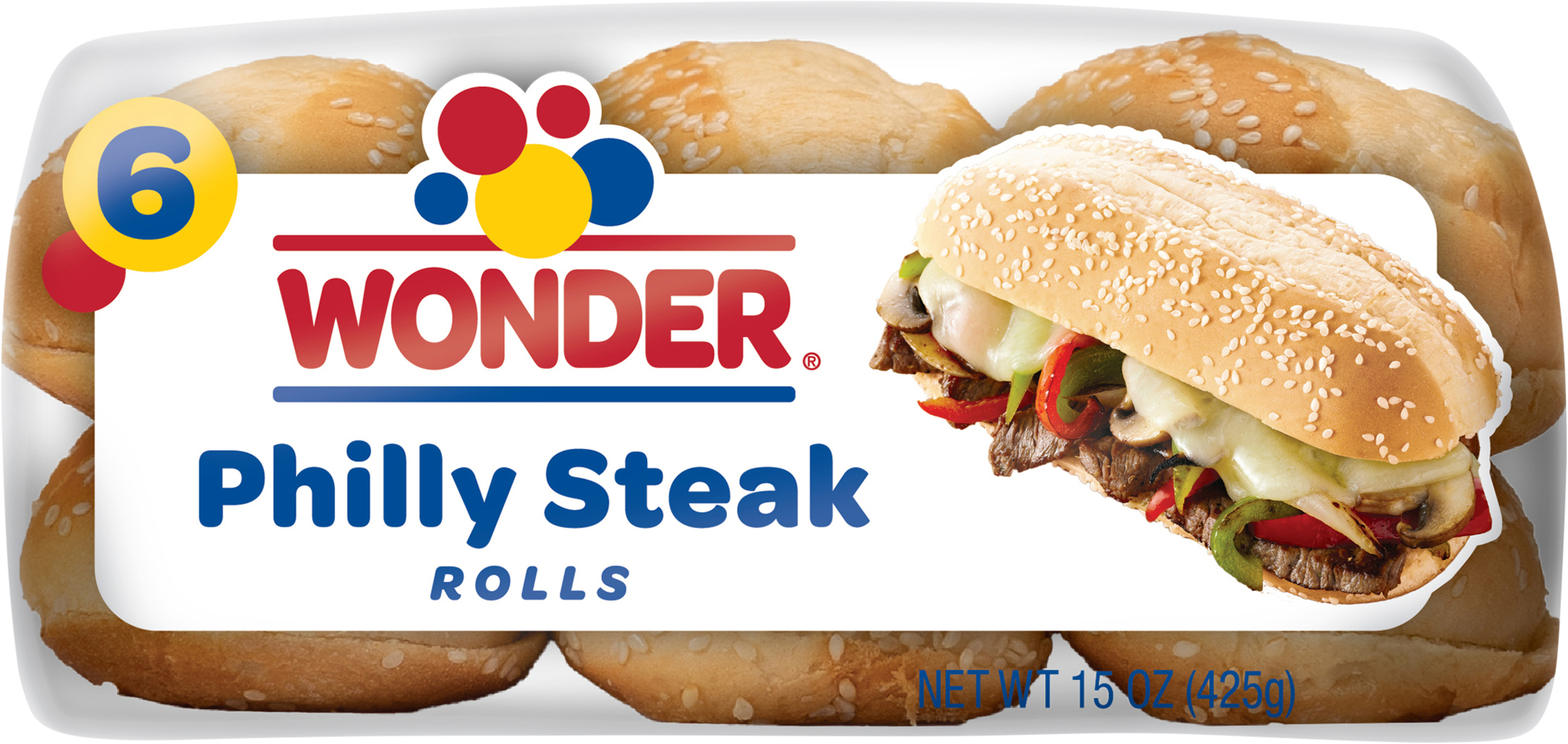 Wonder Bread Philly Steak Rolls, White Bread Sub Rolls, 15 ounce, 6 Count thumbnail 3
