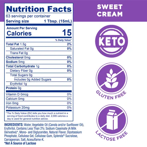 Splenda Sweet Cream Liquid Coffee Creamer, 32 fl oz Bottle thumbnail 3
