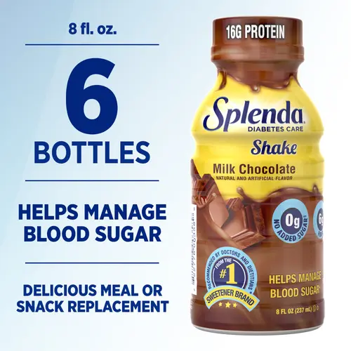 Splenda Diabetic Protein Shakes, to Help Manage Blood Sugar, 8oz, Milk Chocolate, 6ct thumbnail 4