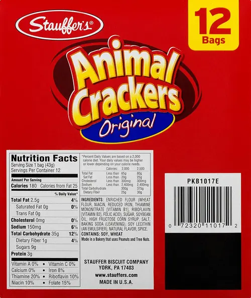 Stauffer's Original Animal Crackers, 1.5 oz, 12 count thumbnail 2