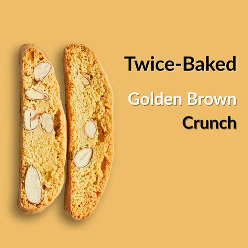 Delallo Vainilla Almond Biscotti, 7 oz, Plastic Tub, Shelf-Stable, Baked thumbnail 4