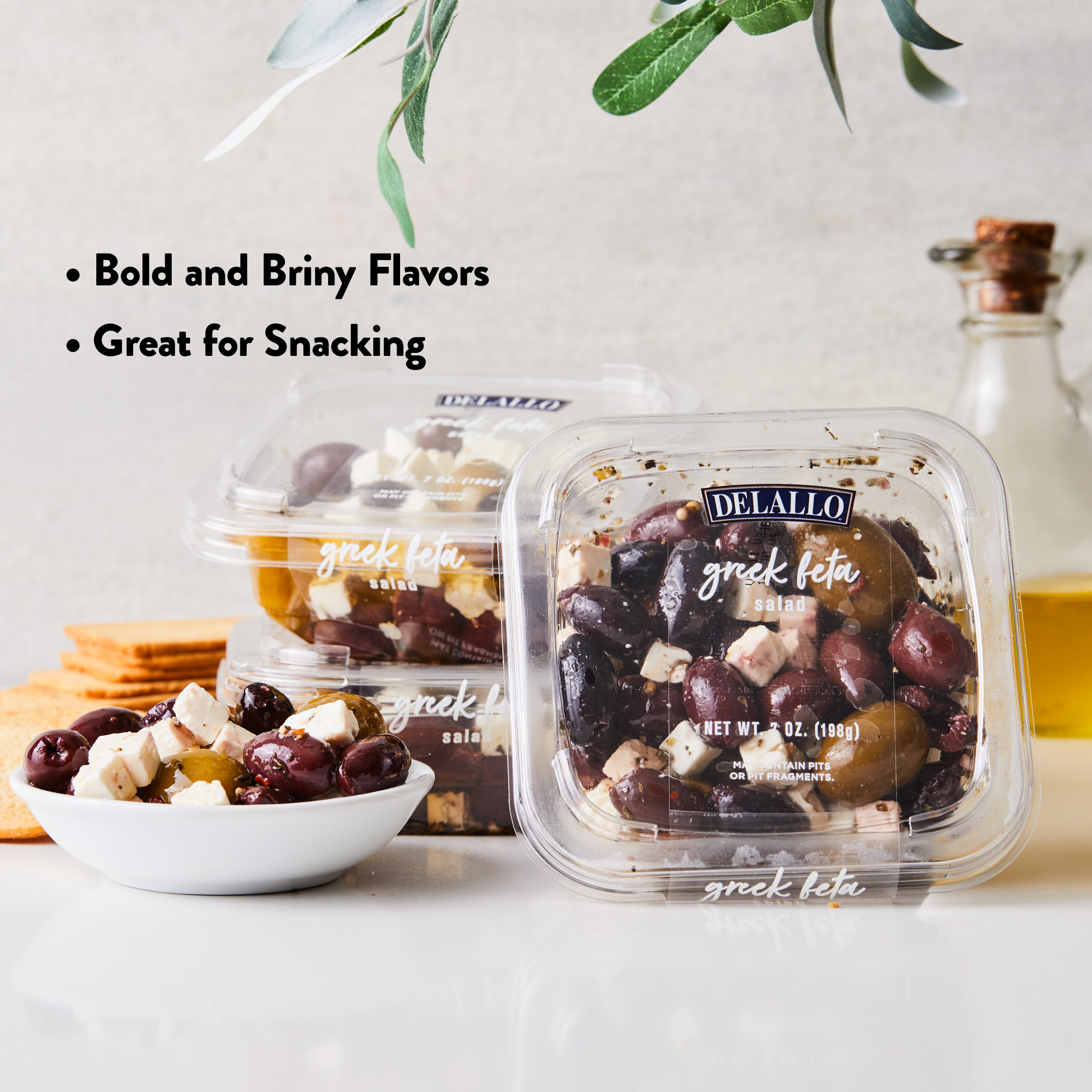 DeLallo Greek Feta Salad, Kalamata Olives & Cheese in Marinade, 7 oz Container, Refrigerated thumbnail 3
