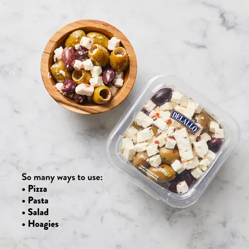 DeLallo Greek Feta Salad, Kalamata Olives & Cheese in Marinade, 7 oz Container, Refrigerated thumbnail 4