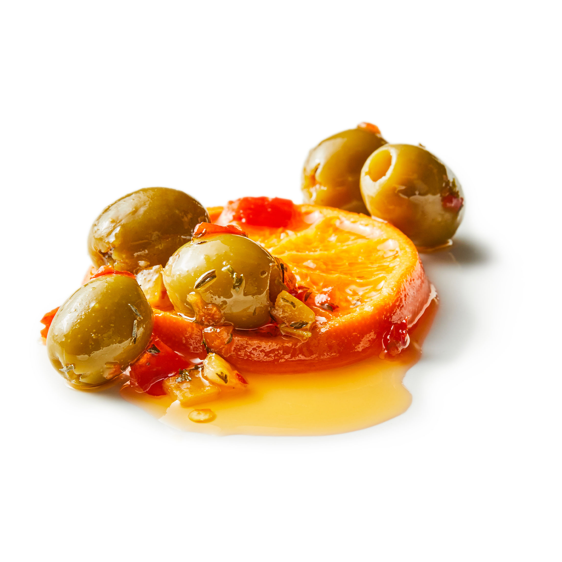 DeLallo Spicy Sweet Olive Salad, with Calabrian Chili Peppers, 7 oz Container, Gluten Free, Refrigerated thumbnail 3